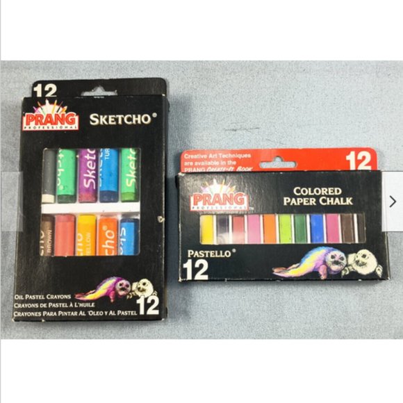 Dixon Prang 12 Oil Pastel Crayons 11660 Sketcho + 12 Pastello Paper Chalk 10441 - Picture 1 of 4